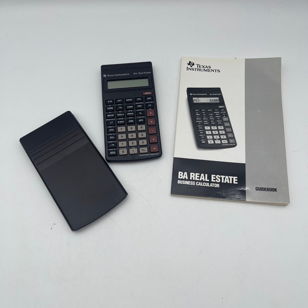 Texas Instruments BA Real Estate Business Calculator with Guidebook & Cover